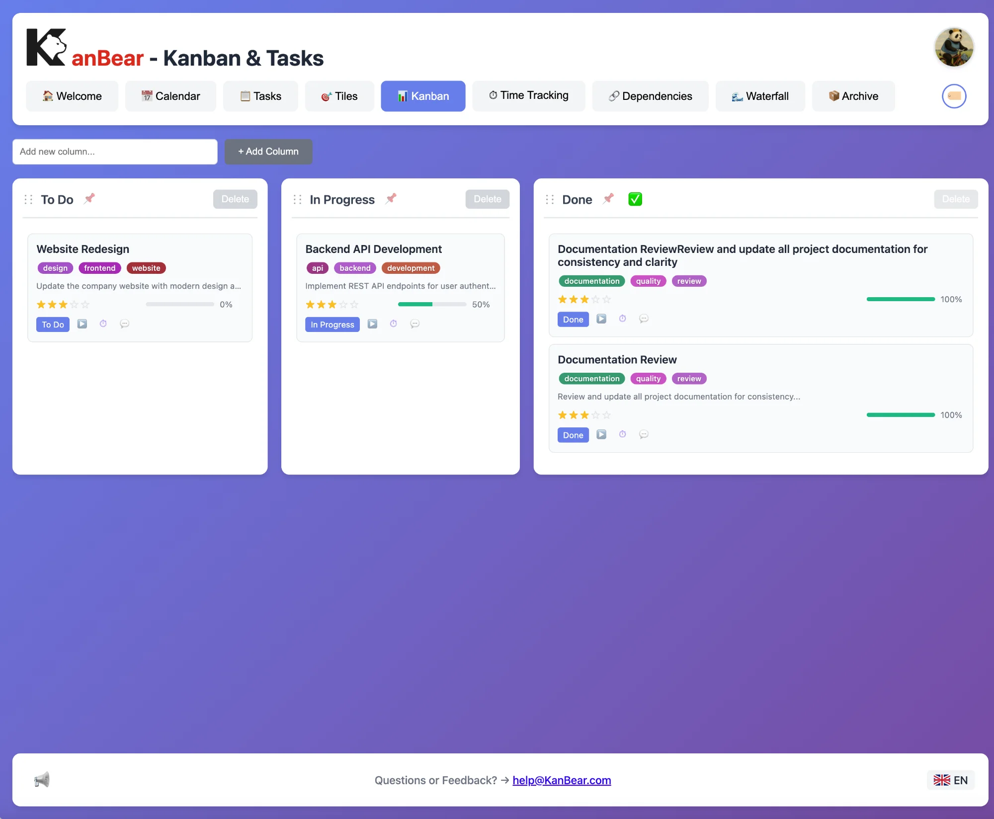 KanBear Kanban View
